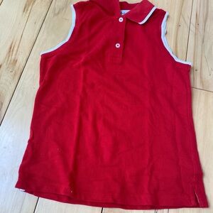 Brooks Brothers Red Sleeveless Polo with White Trim